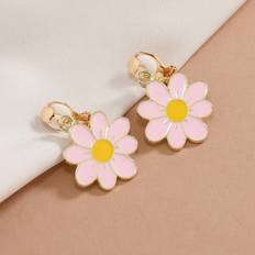 Shein Flower Decor Clip On Earrings