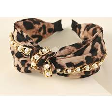 Shein Faux Pearl Leopard Pattern Hair Hoop