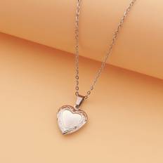 Shein Open Locket Heart Pendant Necklace