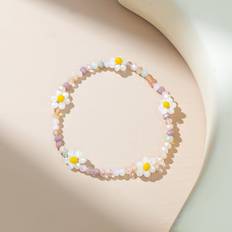 Smycken Shein Flower Decor Beaded Bracelet