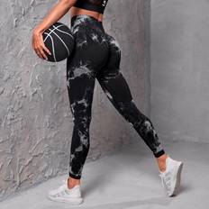 Shein Women Tights Shein Tie Dye Running Leggings Tummy Control Sports Tights