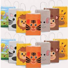 Multicoloured Gift Bags Shein 7pcs Cartoon Graphic Gift Bag, Cartoon Animal Print Paper Gift Wrapping Bag For Party, Holiday