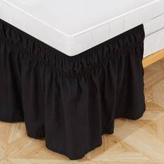 Black Valance Sheets Shein Solid Color Elastic Bed Skirt 1pc Queen Size Valance Sheet Black