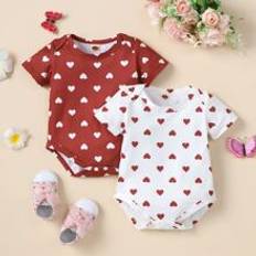 Shein Baby 2pcs Heart Print Bodysuit