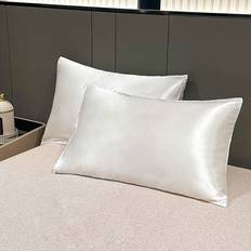 Hemtextil Shein 2pcs Solid Color Örngott Vit