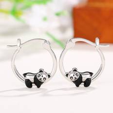 Shein Panda Decor Hoop Earrings