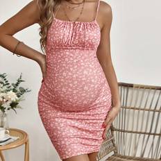 Volanger Gravid- & Amningskläder Shein Maternity Ditsy Floral Print Ruched Bust Cami Dress