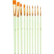 Shein 10pcs Two Tone Paint Brush, Professional Multi-purpose Oil Painting Brush For Fine Detailing, Art Painting