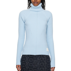 Ribbed Turtleneck Jumper - Blue