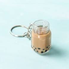 Plånböcker & Nyckelhållare Shein Milk Tea Charm Keychain,Keyring Handbag Pearl Milk Tea Bag
