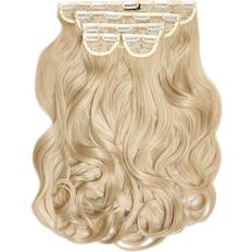 Super Thick Blow Dry Wavy Clip In Hair Extensions 22 inch California Blonde 5-pack