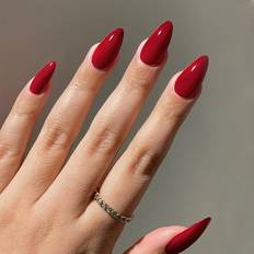 Shein Elevate Your Style With 24pcs Long Almond Shape Bright Red False Nails Set