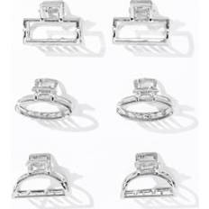Shein 6pcs Women Oval & Rectangle Fashionable Hair Claw For Hair Decoration