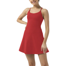 Yoga Kleider Halara Everyday Cloudful Fabric Backless 2-in-1 Flare Workout Dress-Wannabe - Mars Red