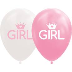 Hvid Latexballoner Globos Balloner Baby Girl 30 cm 8 pcs