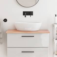 Brusevæg 50 cm vidaXL Bordplade til Badeværelse 80x50x2 cm Massivt Træ Lysebrun
