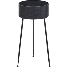 Beliani Metal Plant Pot Stand Black LEIKA