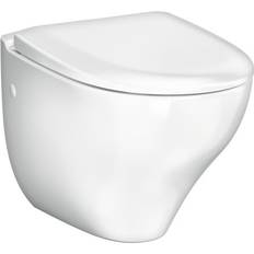 Gustavsberg Vattentoaletter Gustavsberg Nautic 1530 WC-skål vägghängd Med Soft Close/Quick Release-sits och Ceramicplus