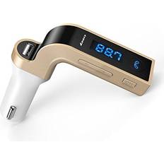 Display - USB FM-sendere Teknikproffset FM-sändare Bluetooth-handsfree Guld