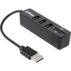 24.se USB Kortläsare Hubb 2i1