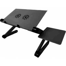 Hopfällbart Laptopbord med Kylhål &amp Mus-ställ, Svart