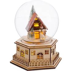 Beige Christmas Decorations Lola Music box with light Brown Christmas Tree Ornament