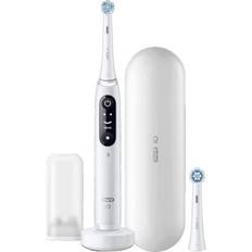 Oral-B iO 7N Elektrische Zahnbürste, weiß mit Bluetooth, 2 Bürsten, 1 Reiseetui