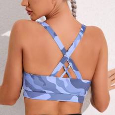 Shein Unterwäsche Shein Camo Print Crisscross Back Sports Bra