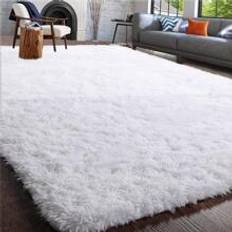 Shein Soft Modern Indoor Large Shaggy Rug White
