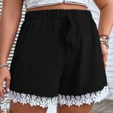 Lace Trousers & Shorts Shein Seasty Plus Lace Decorated Shorts
