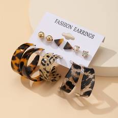 Brown Jewellery Shein Leopard Pattern Earrings - 17KM