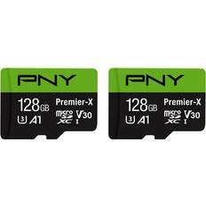 Memory Cards & USB Flash Drives PNY Â Premier-X Class 10 U3 V30 100 Mbps microSDXC Flash Memory Cards, Pack Of 2 Memory Cards