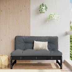vidaXL Middle Black 120x80 cm Solid Wood Pine Modular Sofa