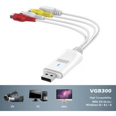 Vhs till usb August Videoinspelningskort USB VGB300 Överför VHS Hi8 8mm band till PC Mac Composite In eller SVideo för videokameror och videobandspelare VCR Spela in Xbox 360 och PS3spel