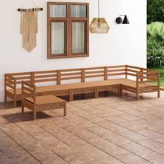 vidaXL 7 Garden Pinewood Outdoor Lounge Set