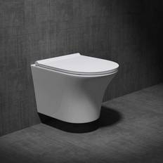 Toilets Durovin Bathroom Wall Hung D Shape Toilet With Soft Close Seat Open Flush Rim Aachen 3109