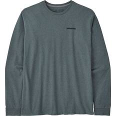 Patagonia p 6 logo responsibili t shirt green Patagonia Men's Long-Sleeved P-6 Logo Responsibili-Tee - Nouveau Green