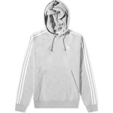 Adidas Men Jumpers adidas Men's Stripe Hoodie Grey Heather