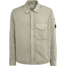 C.P. Company Chrome-R Zipped Overshirt - Silver Sage/Brown