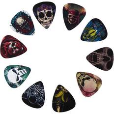 Multifarvet Plekter Northix 10 pack Plectrums, Skulls