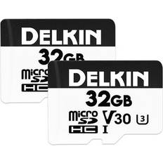 Delkin Geheugenkaarten & USB-sticks Delkin Devices Hyperspeed microSDHC UHS-I V30 Speicherkarte, 32 GB, 2 Stück