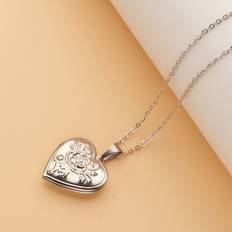 Shein Open Locket Heart Pendant Necklace