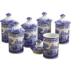 Spode Blue Italian Kitchen Container 6pcs