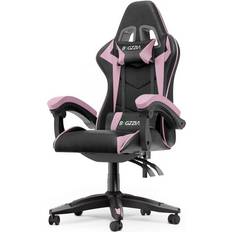 Gaming Chairs Bigzzia Ergonomic Gaming Chair Reclining High Back Swivel Rolling Computer Desk Chair with Headrest and Lumbar Support Black Pink