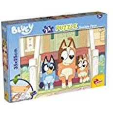 Rompecabezas con Pomo Bluey Lisciani Puzzle DFMr Monkey Jocks Puzzle doble cara con escena en blanco y negro para colorear Formato 25x35 24 piezas Estimula la creatividad Para niños a partir de 3 años