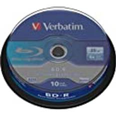 Optischer Speicher Verbatim BD-R Single Layer Blu-ray Rohlinge 25 GB, Blu-ray-Disc mit 6-facher Schreibgeschwindigkeit, mit Kratzschutz, 10er-Pack Spindel, Blu-ray-Disks für Video- und Audiodateien