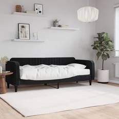 Letto Giorno - Metallo Divani vidaXL Letto Con Materasso Nero 80x200 cm Divano 223cm