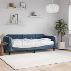 vidaXL Cama Con Colchón Terciopelo Azul 80x200 cm Sofá 223cm Sofá 3 Plazas