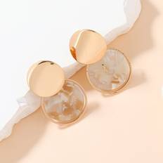 Shein Round Decor Clip On Earrings