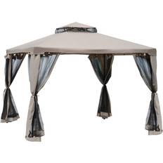 OutSunny Pavillons OutSunny 3 3 m Metal Gazebo Garden Outdoor 2-Tier Roof Marquee Party